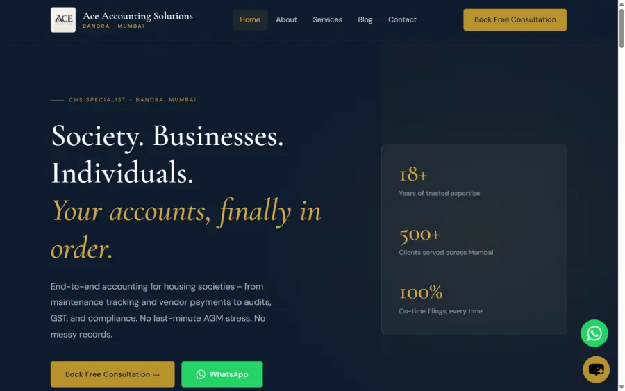 aceaccountingsolutions.in homepage