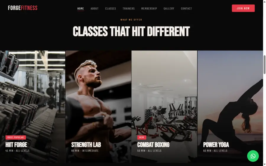 gym-fitness-studio-seven.vercel.app homepage