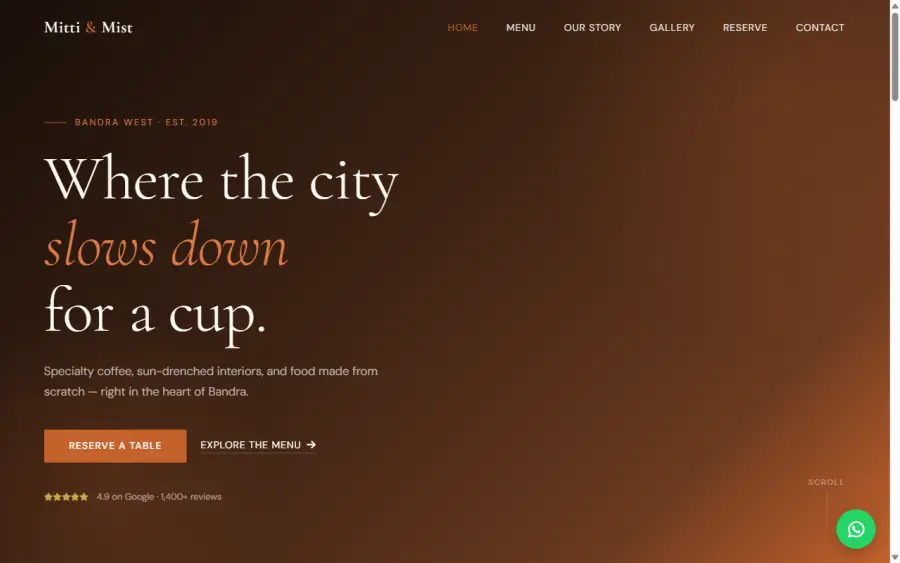 cafe-theta-pied.vercel.app homepage