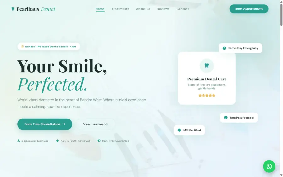 dental-clinic-lac-six.vercel.app homepage